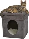 MidWest Homes for Pets Cat Cube With Bed Topper, Gray