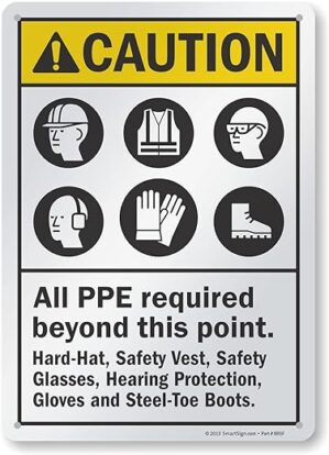 SmartSign Caution – All PPE Required Sign