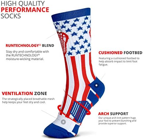 ChalkTalkSPORTS Lacrosse Crew Socks - Lax Patriot - Image 3