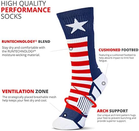 ChalkTalkSPORTS Lacrosse Performance Crew Socks - Patriot II - Image 3