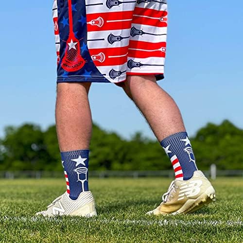 ChalkTalkSPORTS Lacrosse Performance Crew Socks - Patriot II - Image 4