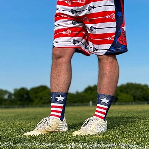 ChalkTalkSPORTS Lacrosse Performance Crew Socks - Patriot II - Image 5