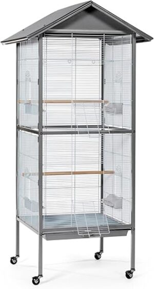 PH Prevue Hendryx Charming Aviary Large F035, Pearl Grey