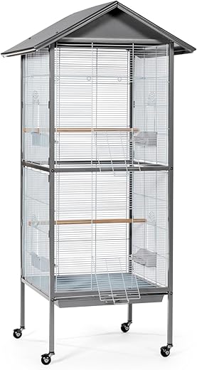 PH Prevue Hendryx Charming Aviary Large F035, Pearl Grey