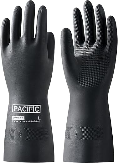 PACIFIC PPE Chemical Resistant Heavy Duty Gloves, Large