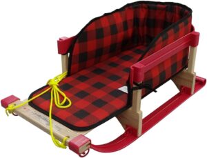 Superio Children Wooden Snow Sled With Cushion