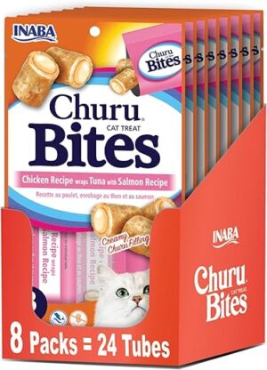 INABA Churu Bites Chicken Cat Treats, 24 Tubes