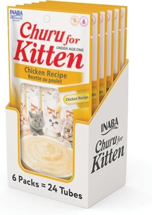 INABA Churu Kitten Treats, Chicken Recipe, 24 Tubes