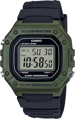 Casio Classic Quartz Stainless Steel Watch, W-218H-3AVCF