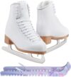 SKATE GURU Classic White Figure Ice Skates Bundle 2024