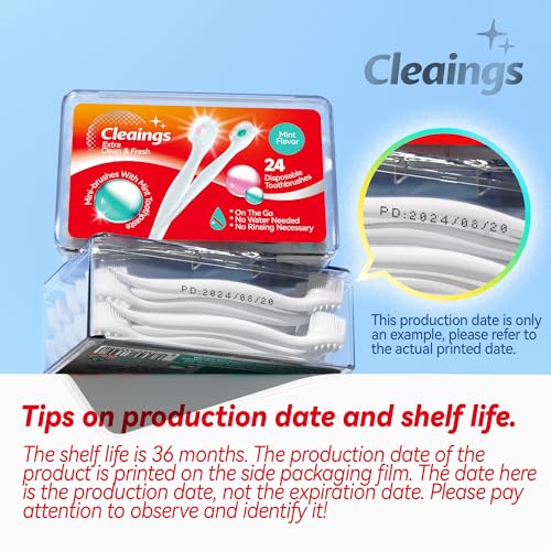 cleaings Mini Disposable Toothbrushes With Toothpaste, 24 Count - Image 2