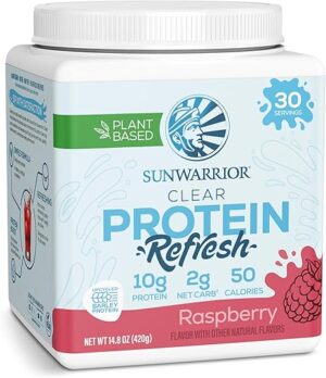 Sunwarrior Clear Protein Powder Water Mix, Vegan, Raspberry Flavored