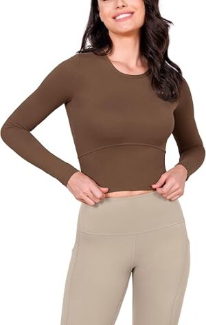 ODODOS Cloud Feeling Long Sleeve Crop Top