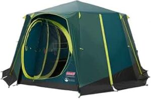 Coleman Tent Octagon, 6 Man Festival Dome Tent, 6 Person Family Camping Tent with 360° Panoramic View, Stable Steel Pole Construction, Sewn-in Groundsheet, 100 Percent Waterproof