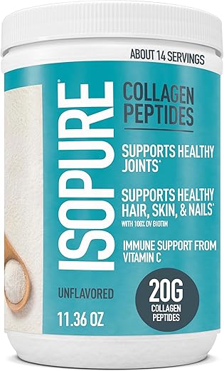 Isopure Collagen Peptides Powder, Unflavored, 14 Servings