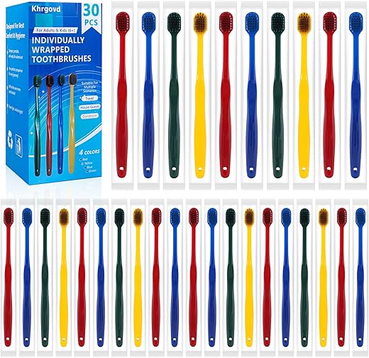 Khrgovd Colorful Disposable Travel Toothbrush Set