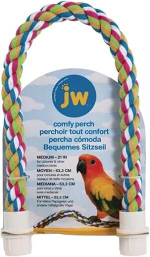 JW Comfy Perch For Birds, Multi-color Rope