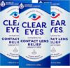 Clear Eyes Contact Lens Relief Eye Drops, 3 Pack