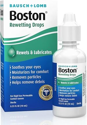 Boston Contact Lens Rewetting Solution, Gas Permeable, 0.33 Fl Oz