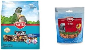 Kaytee Conure & Lovebird Food, 4 lb Mango Yo Dips Treat, 3.5 oz Bundle
