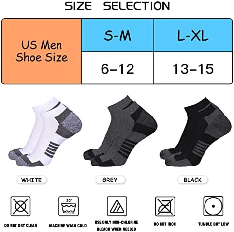 COOVAN Mens Ankle Low Cut Cushion Socks - Image 2