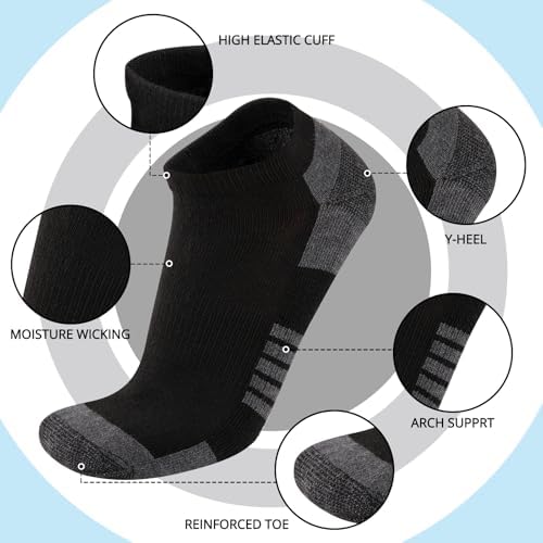 COOVAN Mens Ankle Low Cut Cushion Socks - Image 3
