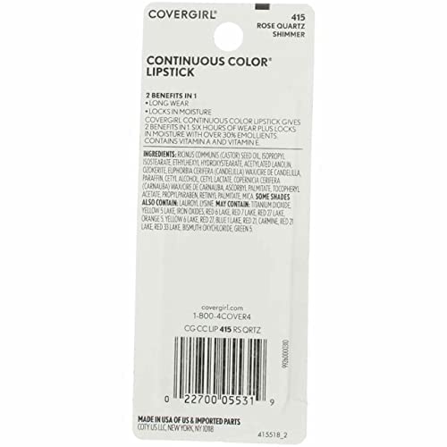 COVERGIRL Continuous Color Lipstick Rose Quartz 415 - Image 4
