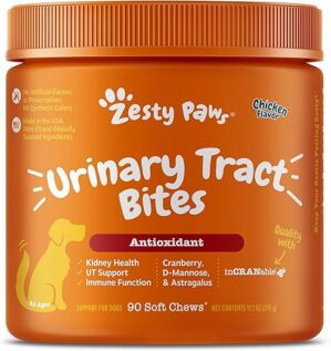 Zesty Paws Cranberry Bladder Bites for Dogs – 90 Count
