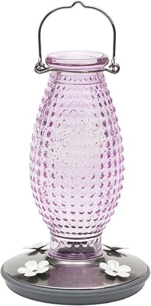 Perky-Pet Cranberry Hobnail Glass Hummingbird Feeder 8131-2