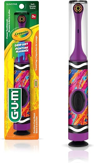 GUM Crayola Kids Power Toothbrush, Extra Soft