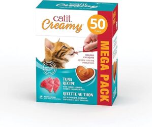 Catit Creamy Lickable Tuna Cat Treats, 50 Pack