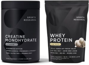 Sports Research Creatine Monohydrate & Vanilla Whey Protein Duo