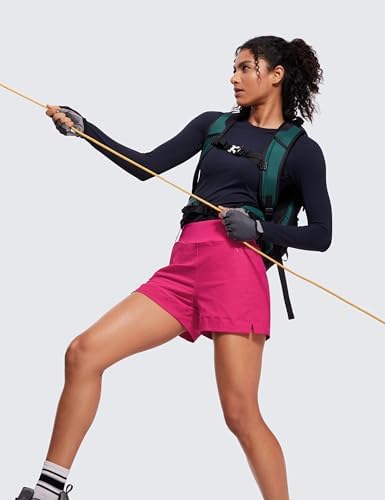 CRZ YOGA Women's Lightweight Mid Rise Hiking Shorts - Image 3