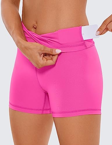 CRZ YOGA Women's Naked Feeling Biker Shorts - 4 Inches - Image 3