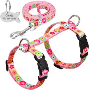 SOCHII Customized Pink Cat Kitten Harness Leash Set