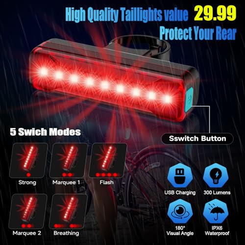Cuytgsg 2024 6 LED 9500 Lumen Bike Lights - Image 4