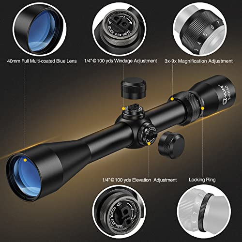 CVLIFE 3-9x40 Optics R4 Reticle Scope - Image 2