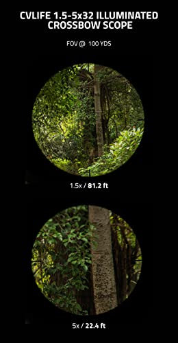 CVLIFE Crossbow Scope 1.5-5x32 With Illuminated Reticle - Image 4