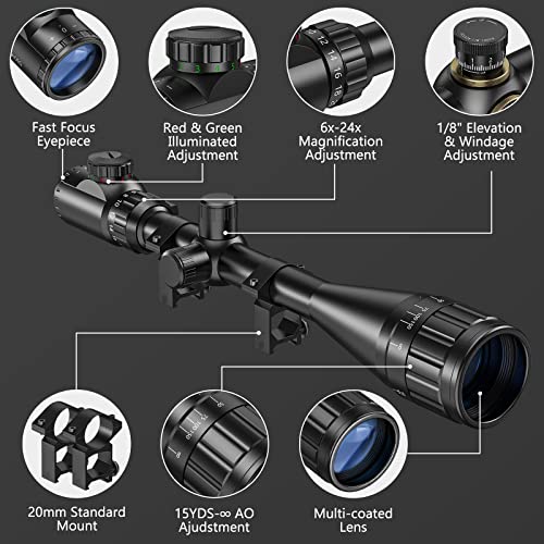CVLIFE Rifle Scope 6-24x50 AO Illuminated - Image 2