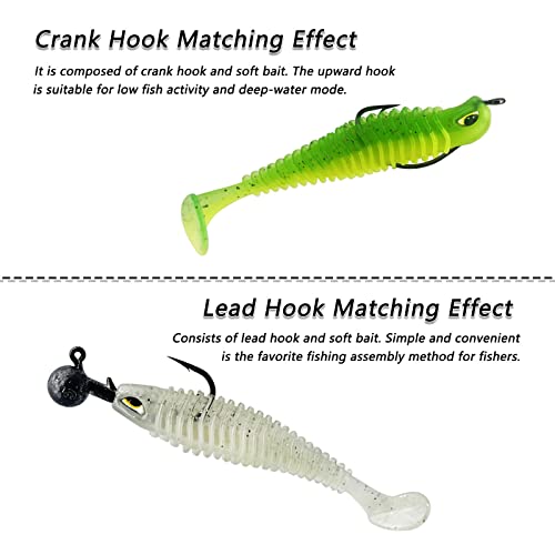 CWSDXM Soft Fishing Lures Kit, Paddle Tail Swimbaits - Image 4