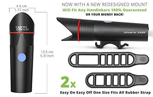 Cycle Torch Shark 500 USB Rechargeable Bike Lights - Image 3