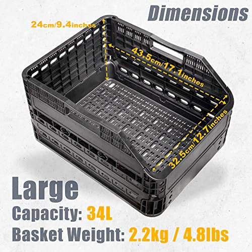CyclingDeal Foldable Rear Bike Basket - Patented Design - Image 3