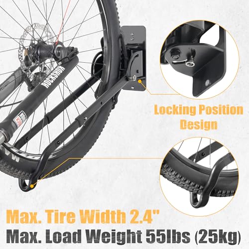 CyclingDeal Swivel Bike Wall Mount Rack - Vertical - Image 5
