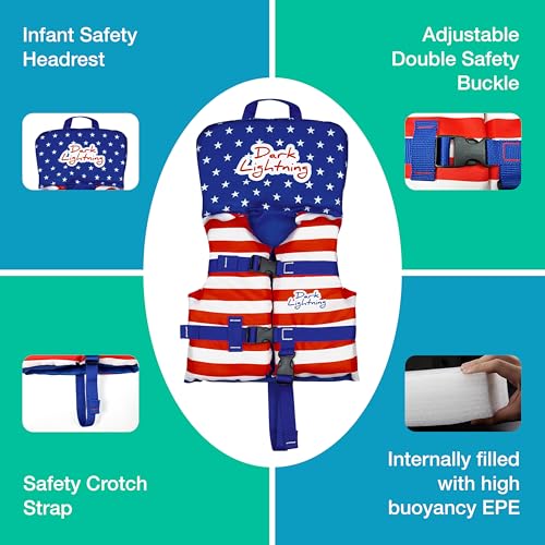 Dark Lightning Coast Guard Approved Life Vest Kids - Image 2