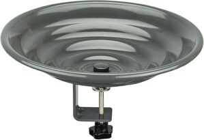 Kingsyard Deck Mounted Bird Bath Bowl, Steel Gray