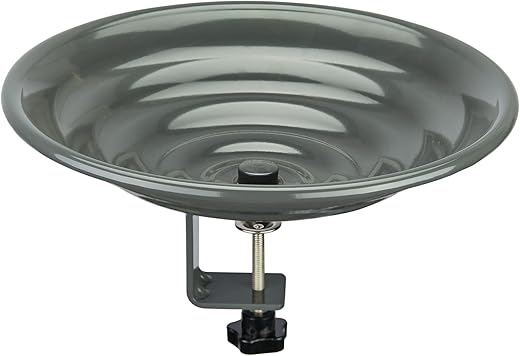 Kingsyard Deck Mounted Bird Bath Bowl, Steel Gray