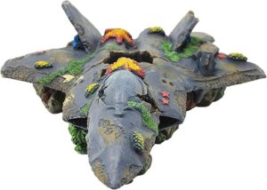 Penn-Plax Deco-Wrecks Wrecked Jet Aquarium Decoration