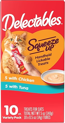 Hartz Delectables Squeeze Up Lickable Cat Treats, Chicken & Tuna