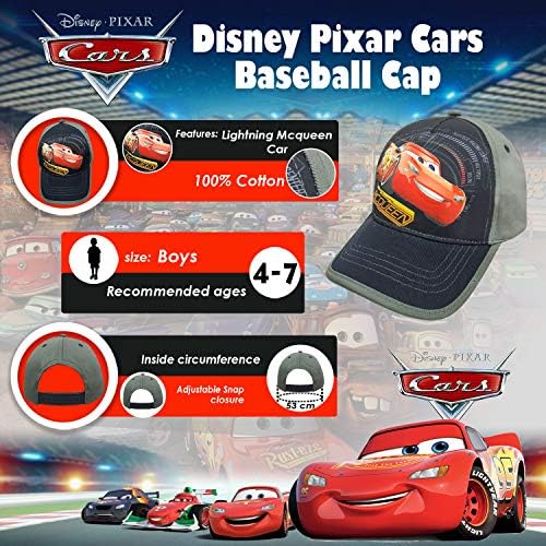 Disney Pixar Cars Grey Boys Cap Age 4-7 - Image 2