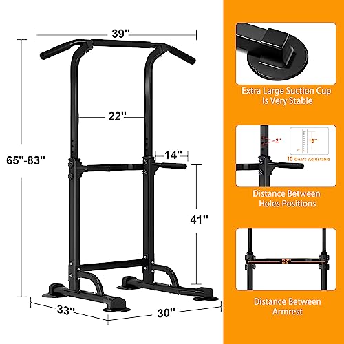 DlandHome Power Tower Dip Bar With Adjustable Height - Image 5